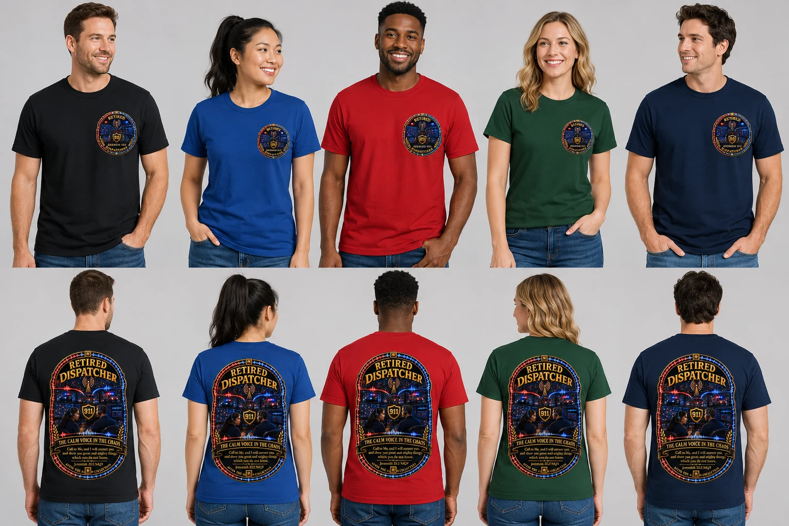 Retired Dispatcher Tribute Shirt shown on shirts
