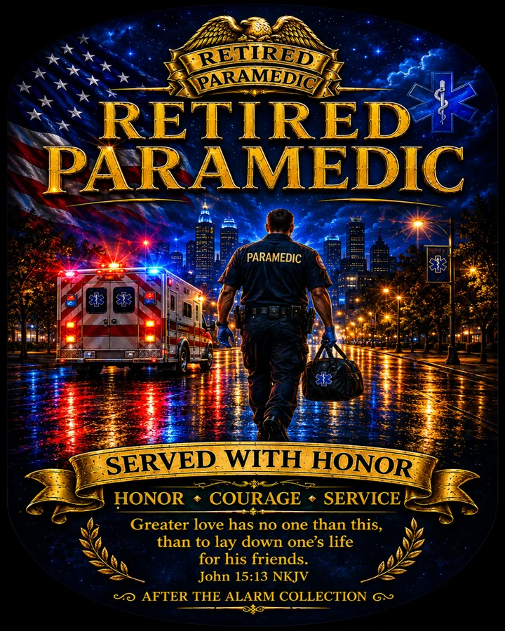 Retired Paramedic / EMS Tribute Shirt full back design